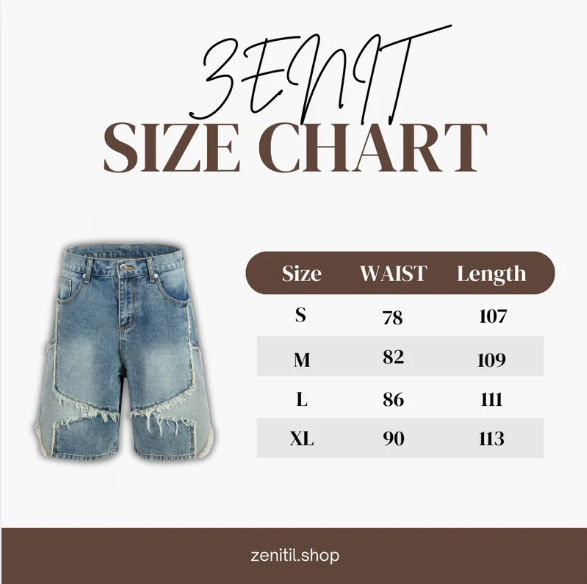 ג׳ינס אוברסייז קצר עם הדפס כוכב גדול ״star״