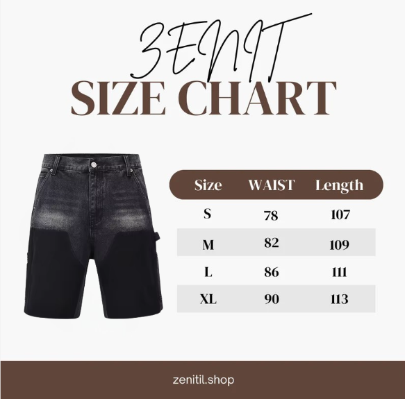 ”BLUE” ג'ינס קצר אוברסייז כחול בהיר עם שילוב כחול כהה