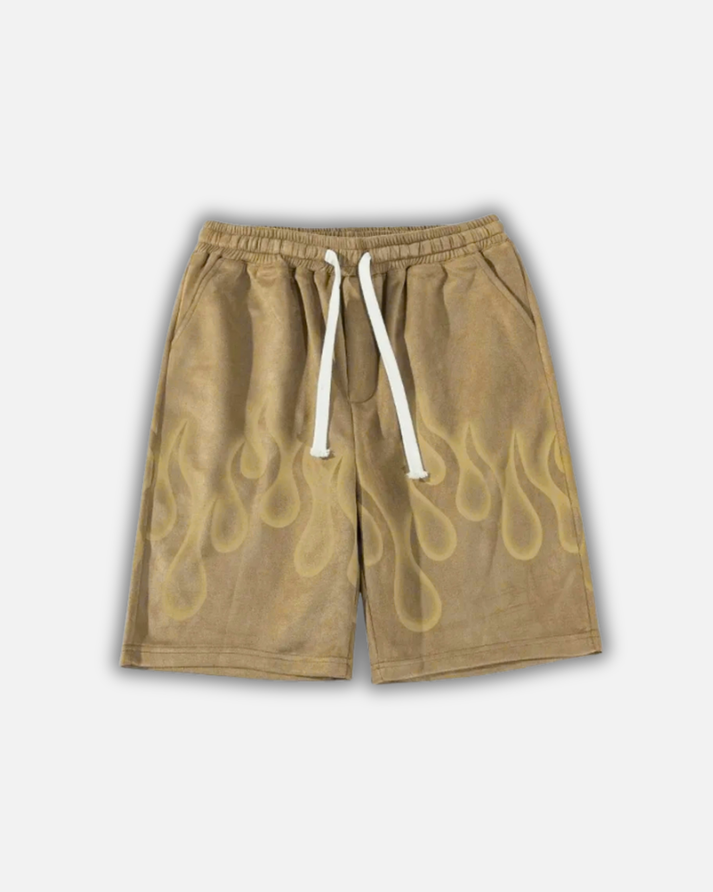 מכנס קצר הדפס אש שמנת ״fire״