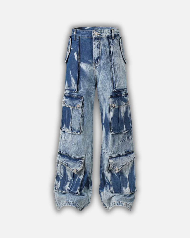 ג׳ינס דגמח כחול "Cargos"