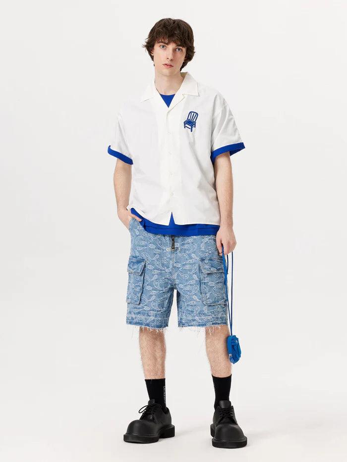 ג'ינס אוברסייז קצר בנדנה “BANDANA”