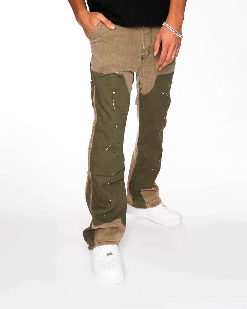 “green” ג'ינס אוברסייז ירוק עם שילוב ירוק זית