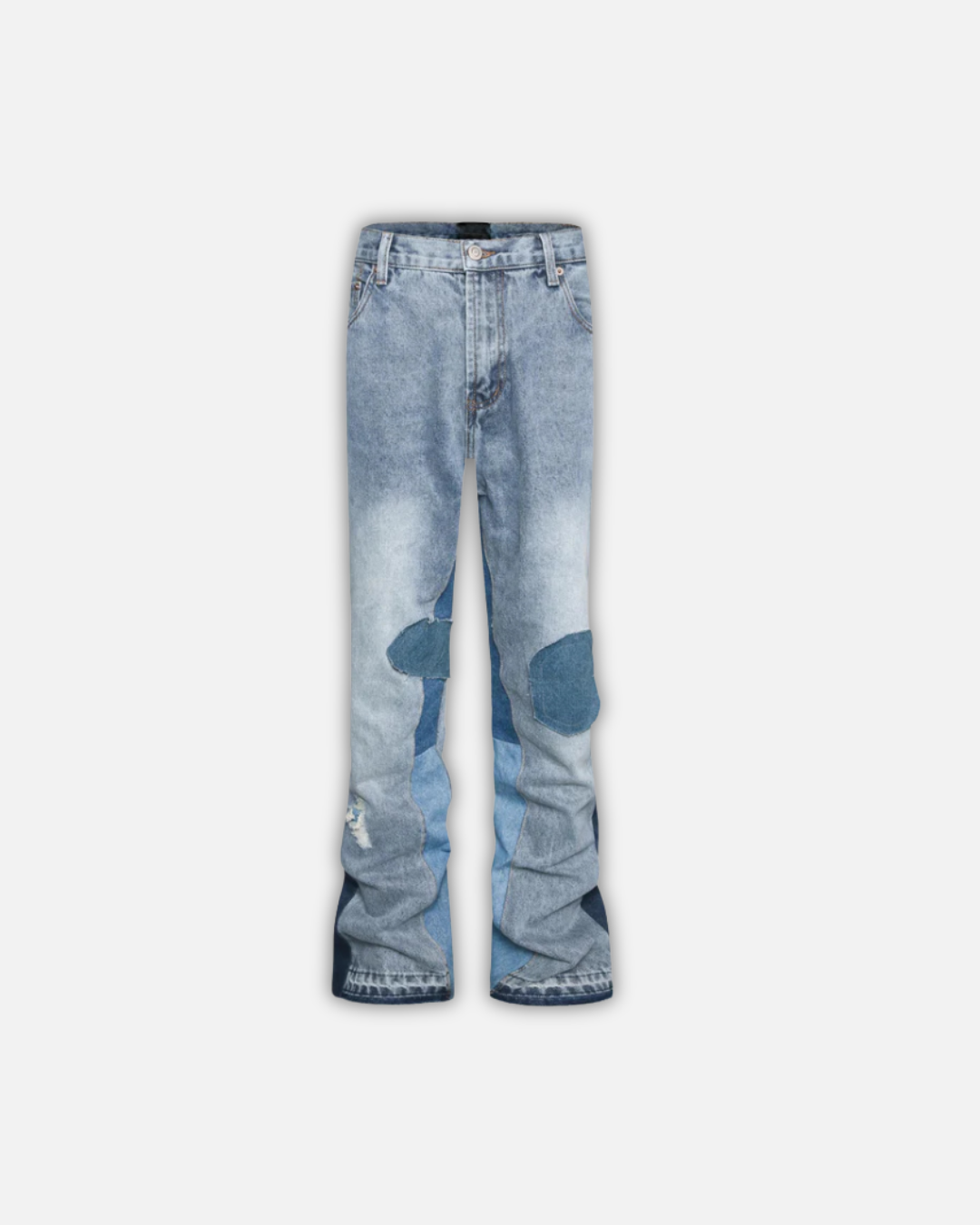 ”blue” ג'ינס אוברסייז כחול בהיר עם נקודות