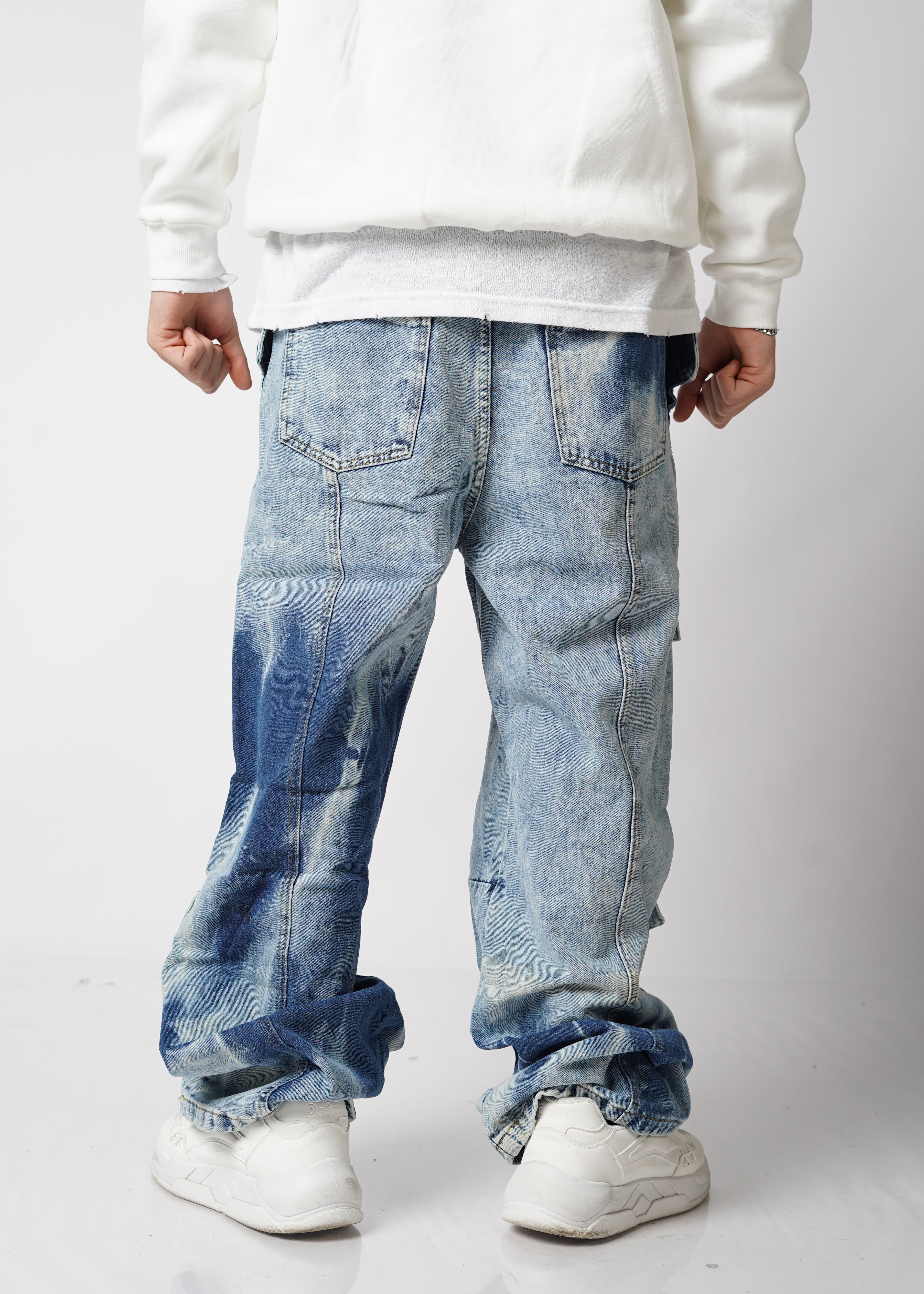 ג׳ינס דגמח כחול "Cargos"