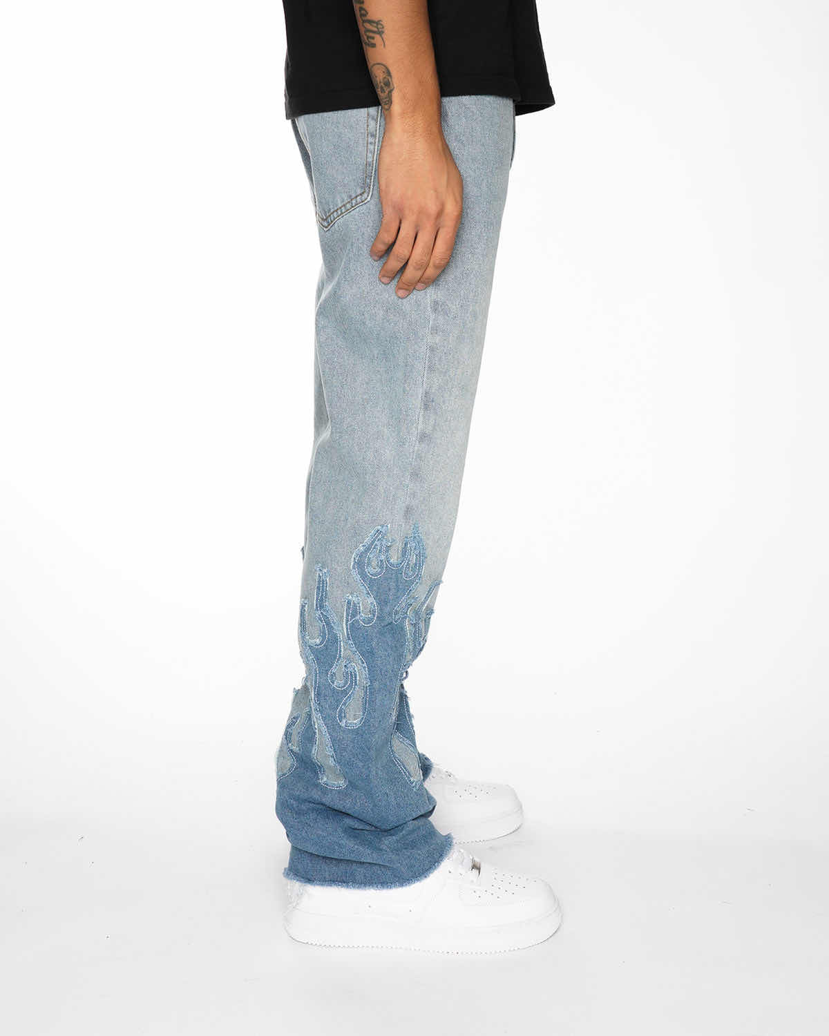 ”fire” ג'ינס אוברסייז אש כחול בהיר