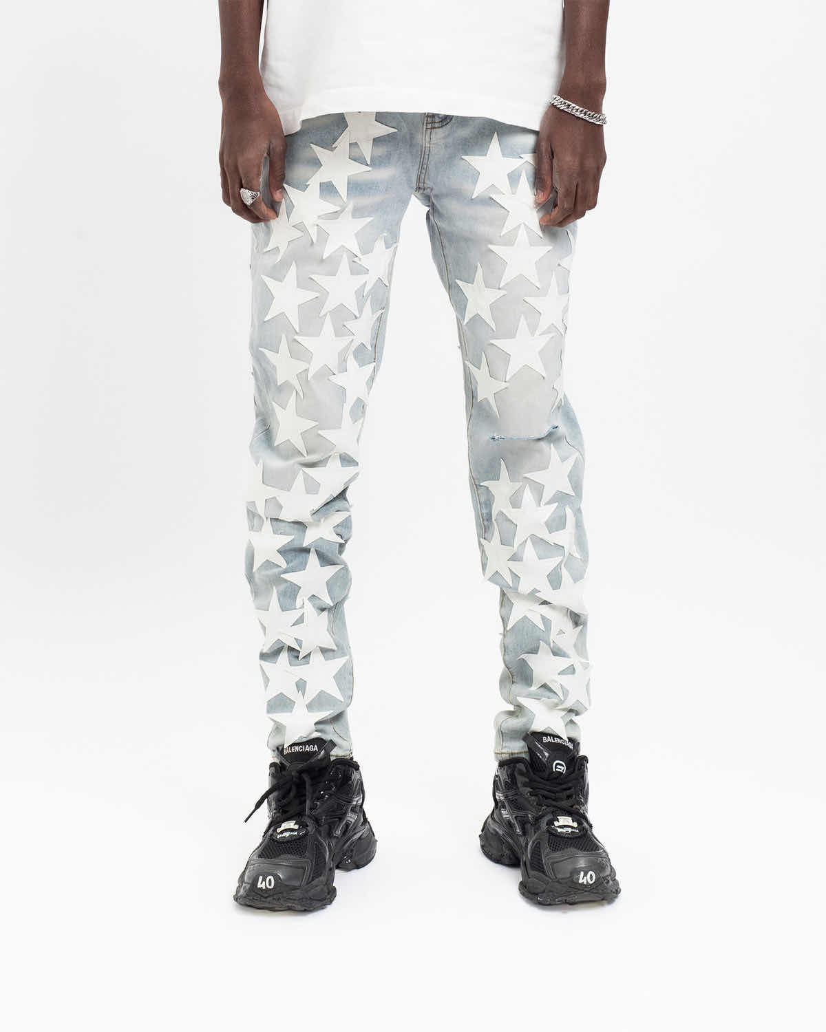 ג'ינס כוכבים כחול בהיר “stars”