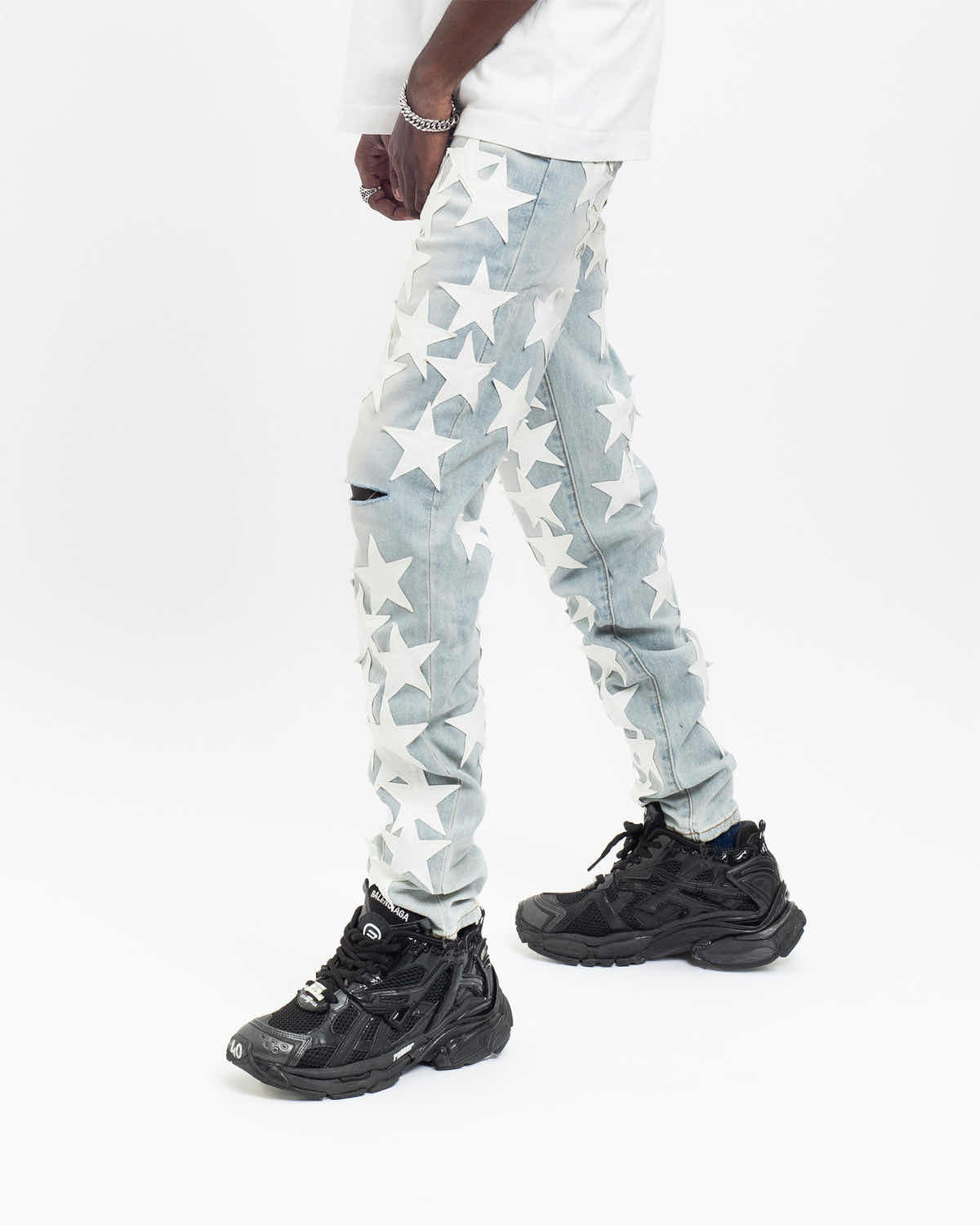 ג'ינס כוכבים כחול בהיר “stars”