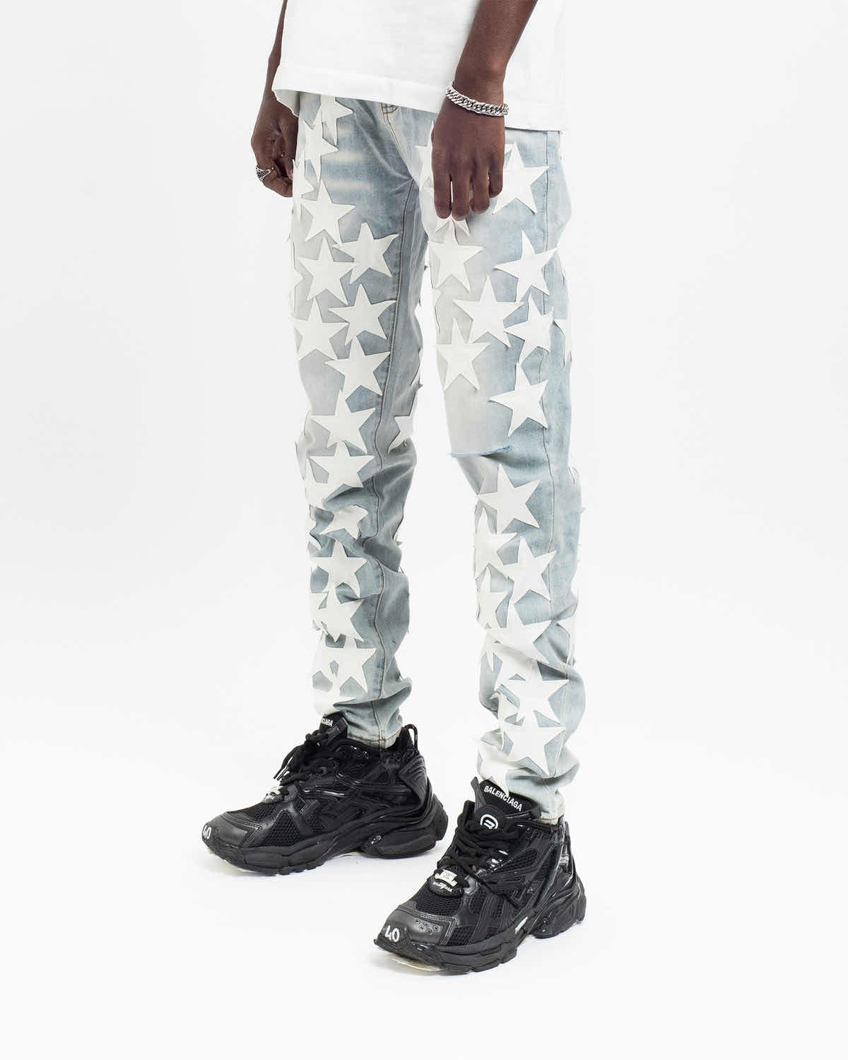 ג'ינס כוכבים כחול בהיר “stars”