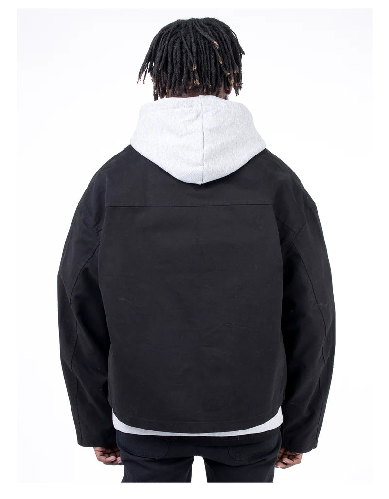 "black" ג’קט בומבר שחור עם צווארון