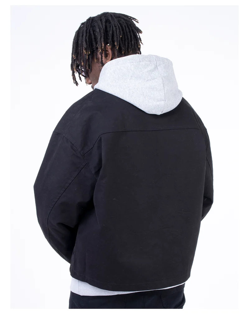 "black" ג’קט בומבר שחור עם צווארון