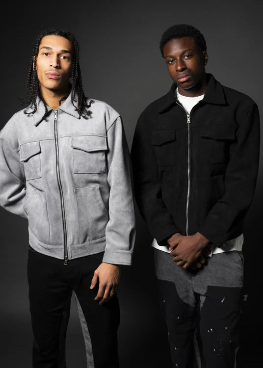 "gray" ג'קט בומבר אפור