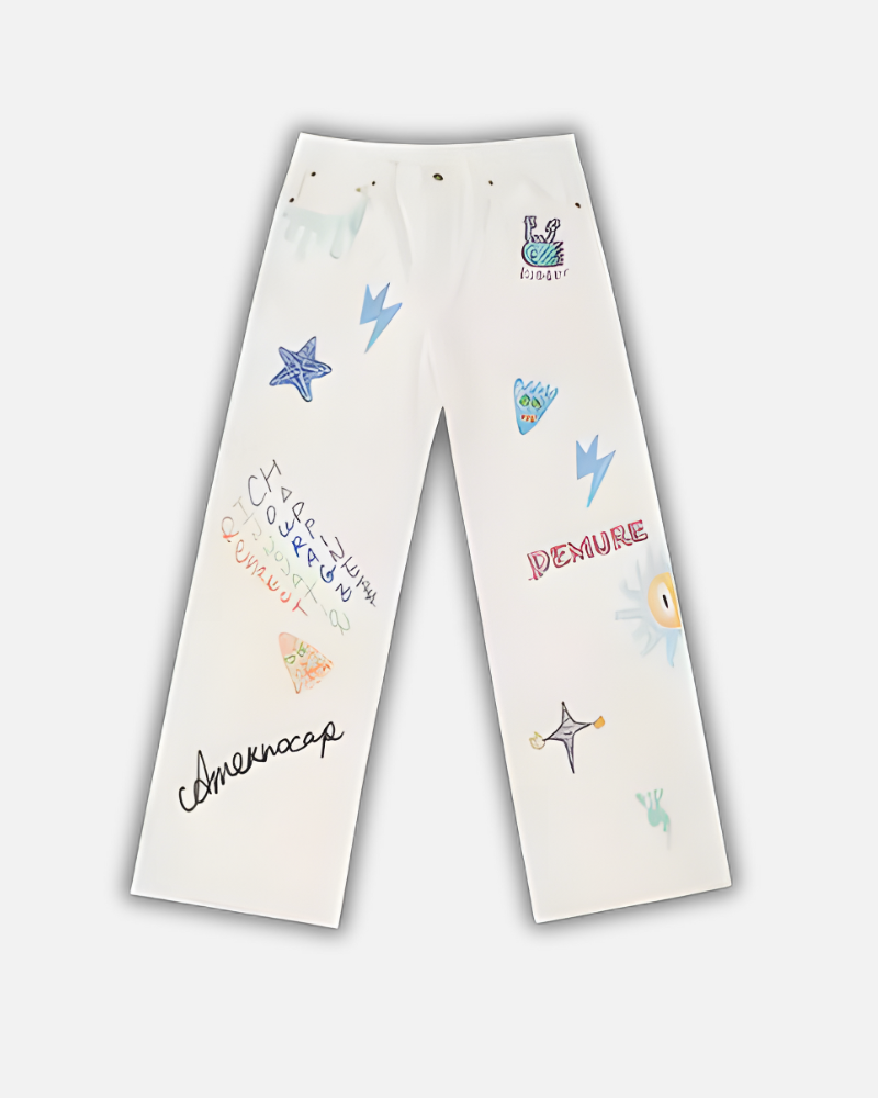 ג׳ינס ציורים לבן ״ painting״